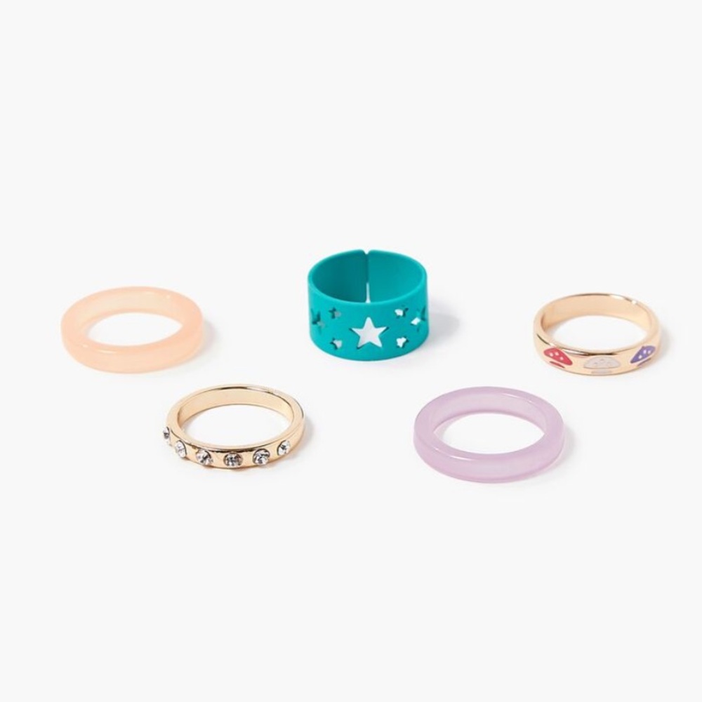5 for $15 ✨ Assorted Mushroom Ring Set